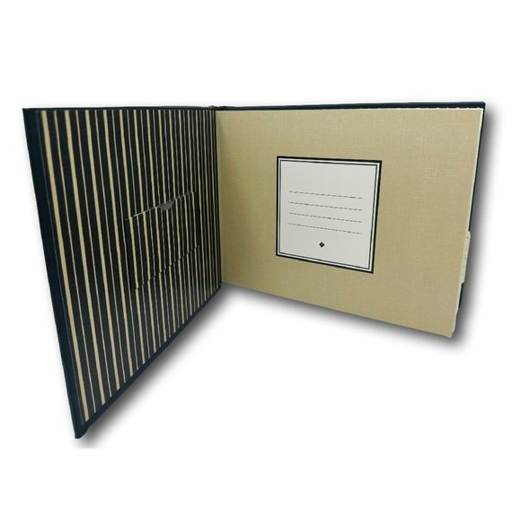 Hallmark Guest Book Multi Occasion Tan with Black Open House Party Memorial Vaca - Picture 2 of 6